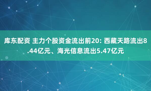 库东配资 主力个股资金流出前20: 西藏天路流出8.44亿元、海光信息流出5.47亿元