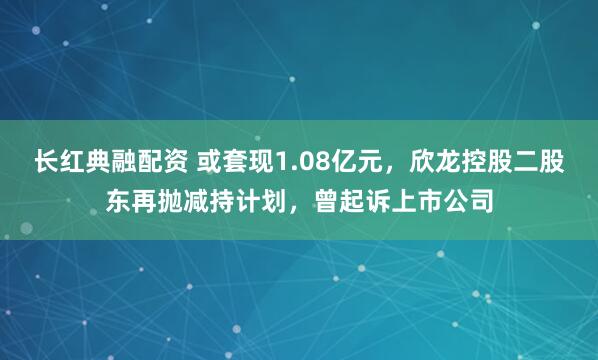 长红典融配资 或套现1.08亿元，欣龙控股二股东再抛减持计划，曾起诉上市公司