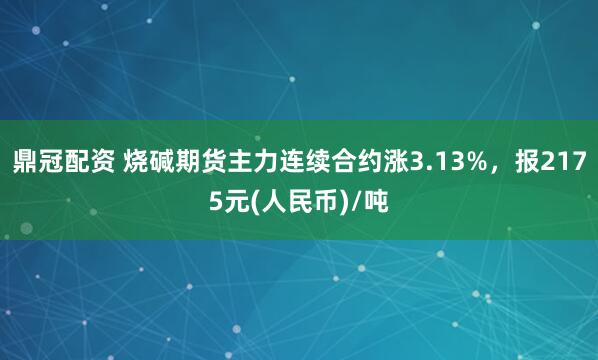鼎冠配资 烧碱期货主力连续合约涨3.13%，报2175元(人民币)/吨